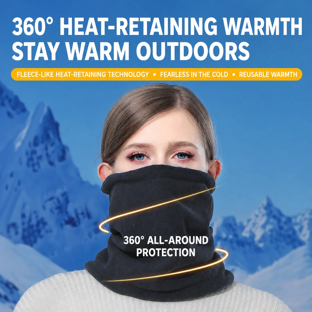 Drawstring Neck Gaiter Adjustable Neck Warmer Fleece Neck Gaiter Breathable Outdoor Scarf For Outdoor Activities Face Covering