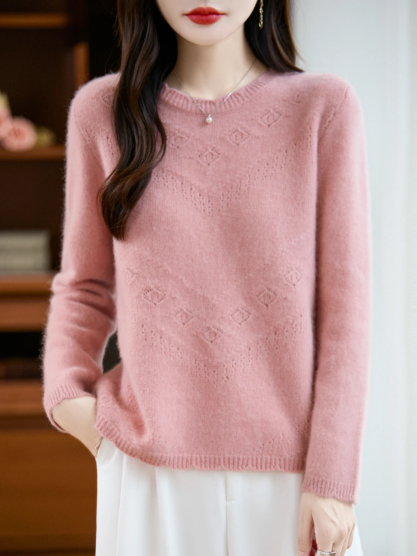 New Fashion Autumn Winter Woman Sweater Elegant Female 100% Merino Wool Knitted Pullover Cashmere Lady Long Sleeve Clothing Tops