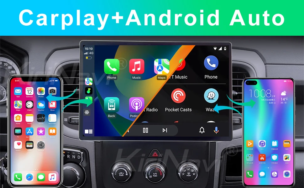 

kiriNavi for dodge ram Android 13.1 Auto Rotate 13 inch Carplay Car Stereo Radio Multimedia Player Vertical Screen Gps Navi