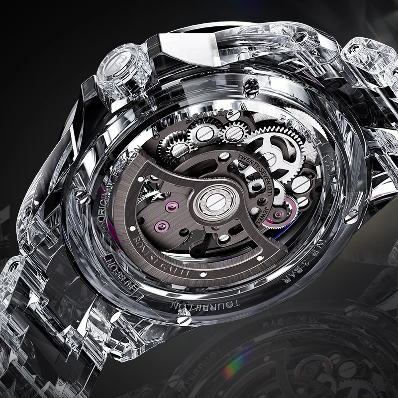 BONEST GATTI Luxury Automatic Movement Mechanical Watches Sapphire Watch Lens High Transparent Glass Crystal Watch for Men