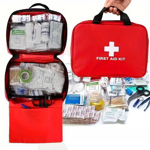 Botiquín de primeros auxilios de 184 Uds., bolsa médica portátil multiusos para suministros médicos de emergencia, para senderismo al aire libre, acampada y más rescate
