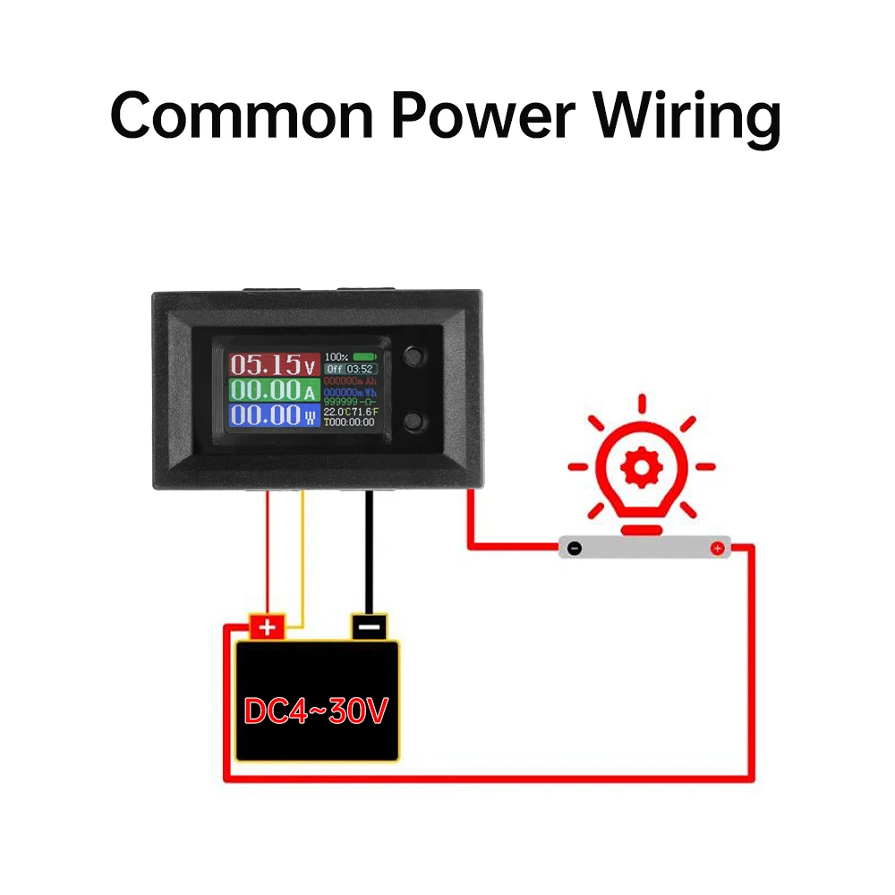 

DC4-30V 10A 0.96Inch 9 In 1 Voltage Current Power Tester Meter Multi Functional Voltmeter Ammeter Impedance Capacity Temperature