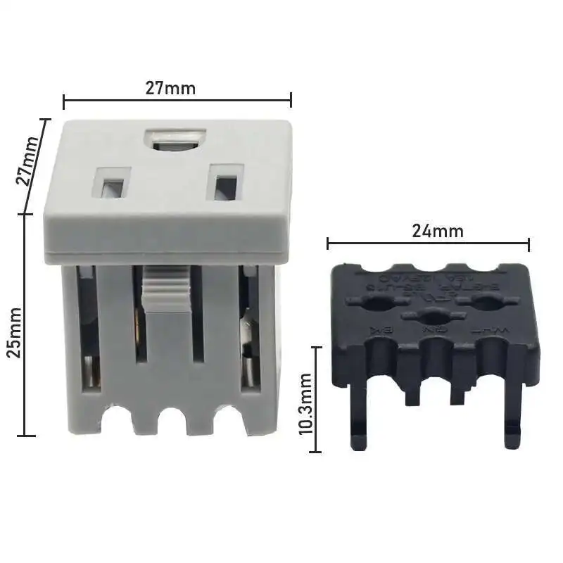 15A125VAC TR NEMA 5- 15R USA Tamper Resistant Portable Power Station Socket