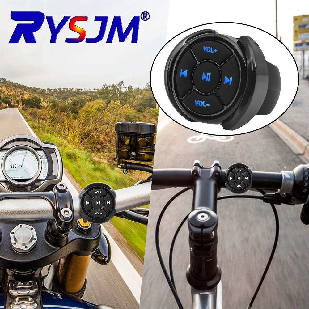 AliExpress NONE Wireless Bluetooth-compatible Remote Controller Media Button Car Motorcycle Bike Steering Wheel Music Play for IOS Android Phone