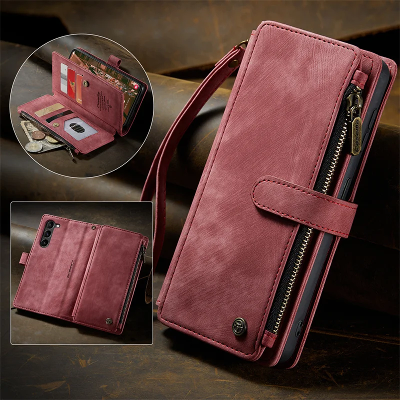 

A54 5G S24 Ultra Case For Samsung A52 S S23 S22 Case Wallet Card Holder Strap Leather Case A72 A34 A33 A51 A50 S24 Phone Case