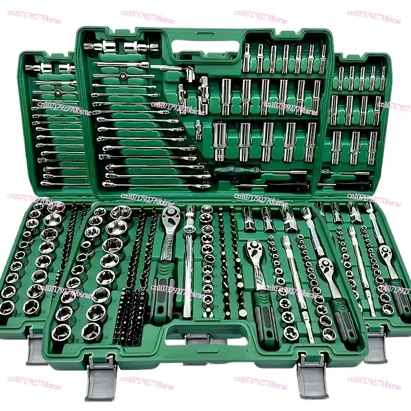 

216-Pieces Auto Repair DIY Tool Kit Hand Power Source Ratchet Wrench Set Car Bike Maintenance Garden