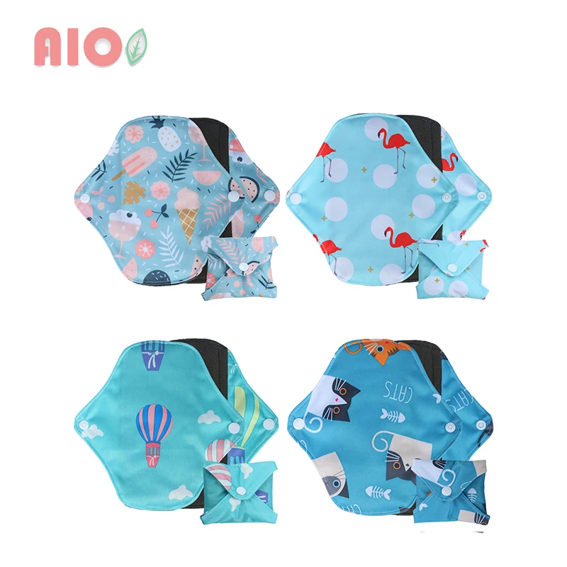 

AIO 18*18cm Waterproof PUL Feminine Hygiene Panty Liner Polar Fleece Washable Sanitary Napkin Heavy Flow Reusable Menstrual Pad