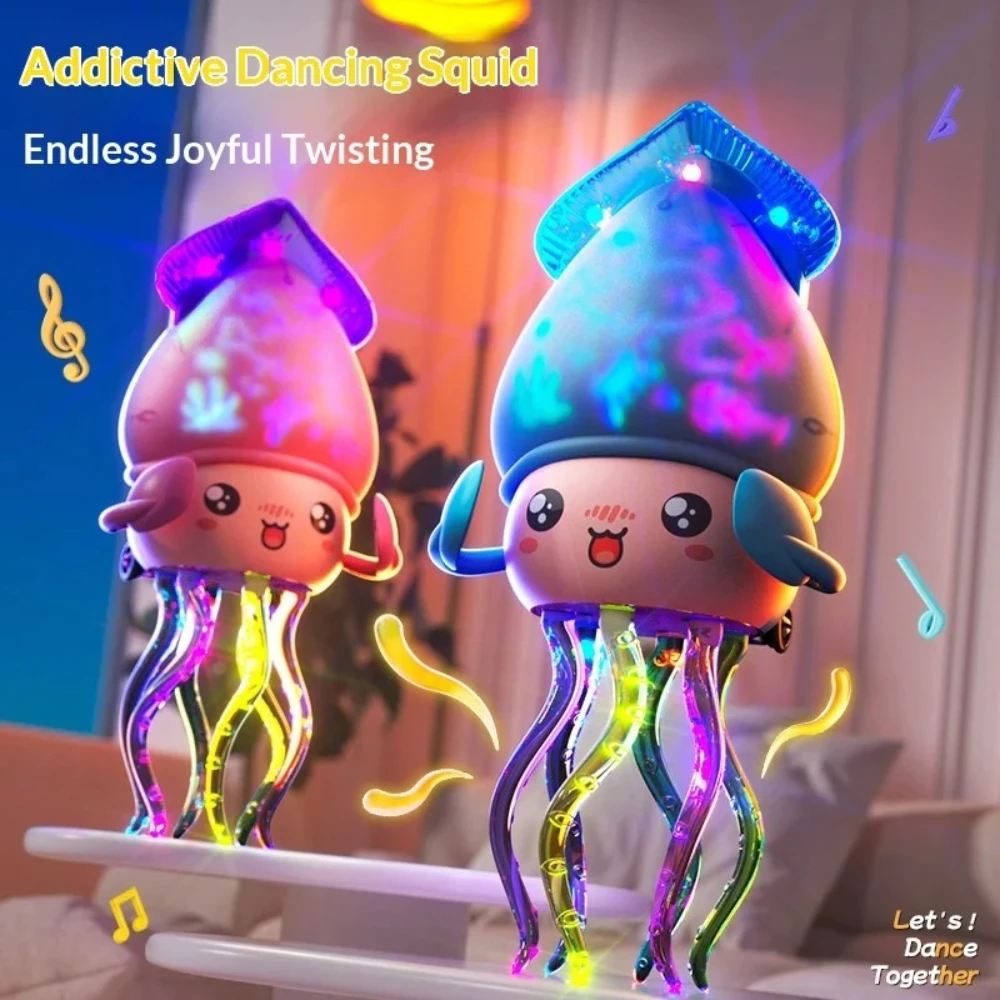 Best selling electric quirky dancing electric sensor squid with automatic obstacle avoidance octopus light up toy