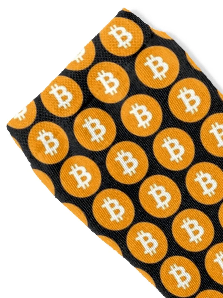Bitcoin logo. Orange Bitcoin Logo. Socks custom sports Thermal man winter winter thermal retro Socks Men Women's