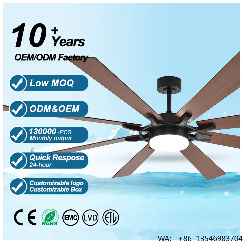 Wholesalers 60/72 INCH High air Volume Ceiling Fan With Light Fan Lamp With APP CONTROL LED Ceiling Fan Light and Remote Control
