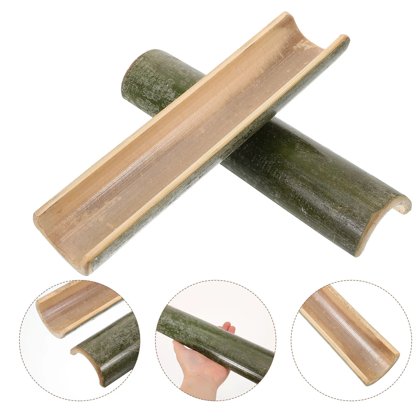 

2pcs Bamboo Water Fish Tank Ornament Cycling For Garden Decor Outdoor Indoor Patio Aquarium Rockery Diy Small Bamboo Cycling