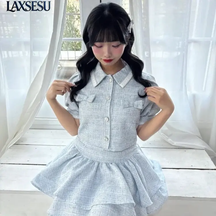 Two Piece Sets for Women Japanese Style Spring and Summer Elegant Outfits Femme New Product Sweet Top with Short Skirt Set