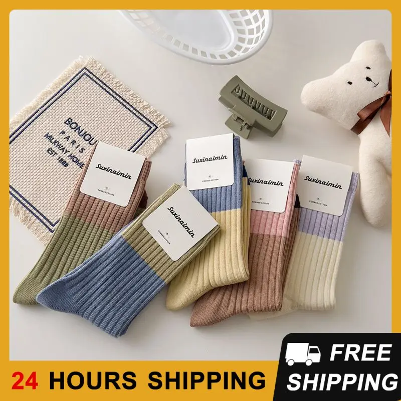 

Носки для скутера, высококачественные модные носки из чистого хлопка, студенческие носки из чистого хлопка, женские носки, мягкие носки в полоску