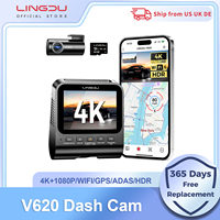 LINGDU Dash Cam V620 Front and Rear Car Camera 4K+1080P 60FPS Car DVR GPS WI-FI ADAS Voice Control Parking Mode Support Rear Cam