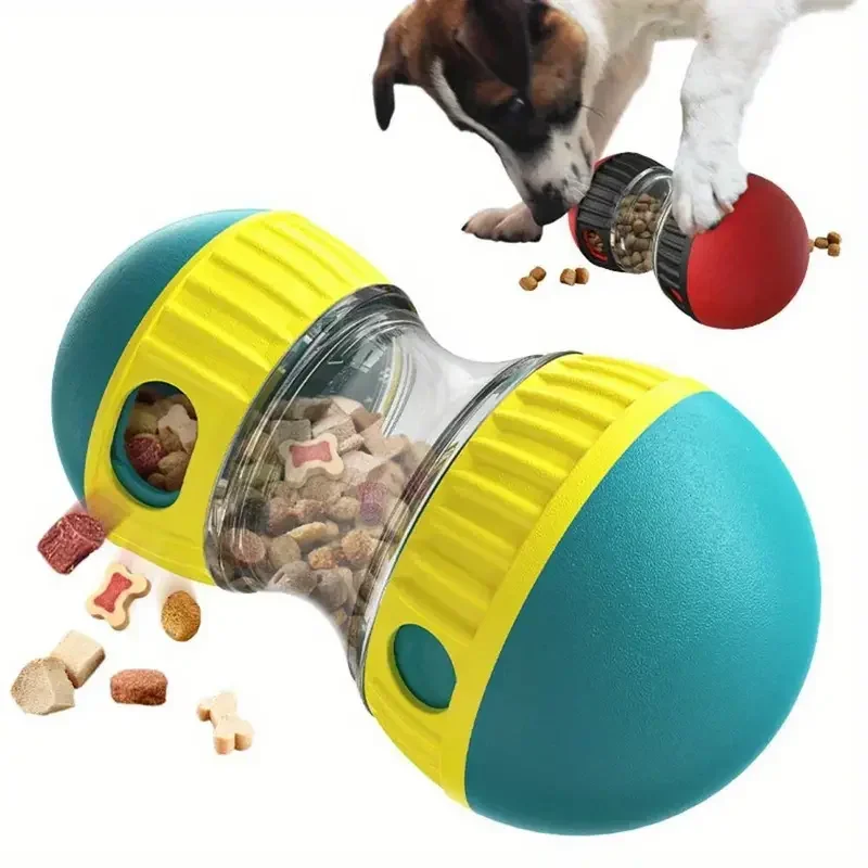 Dog Toy Tumbler Leaky Food Ball Elliptical Track Rolling Ball Slowly Feeding Protects Stomach Increase Intelligence Pet Toys