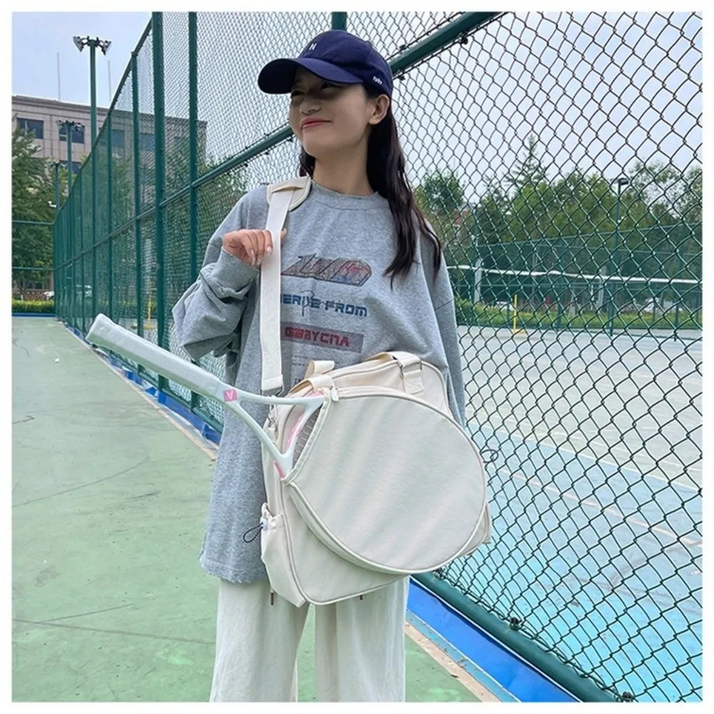 

Nylon Tennis Backpack Large Capacity Waterproof Badminton Racket Shoulder Bag Lightweight Adjustable Strap Pickleball Handbag