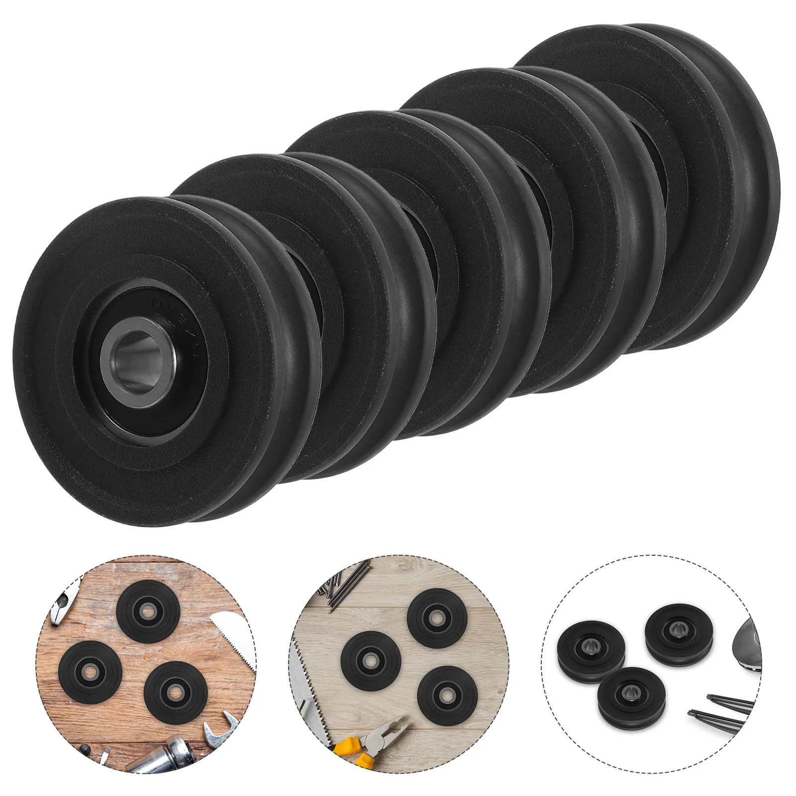 5 قطعة بكرة U-Groove قوية مطلية بالنايلون متعددة الاستخدامات للمسارات المنزلقة والأبواب والنوافذ والأدراج عملية سلسة وهادئة #1