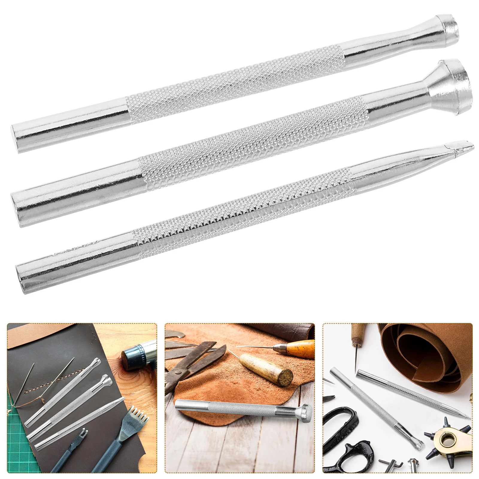 

3pcs Stamping Tool Metal Punch Set For Diy Craft Shoes Bags Wallet Label Making Stamping Kit Punch Stamp Set