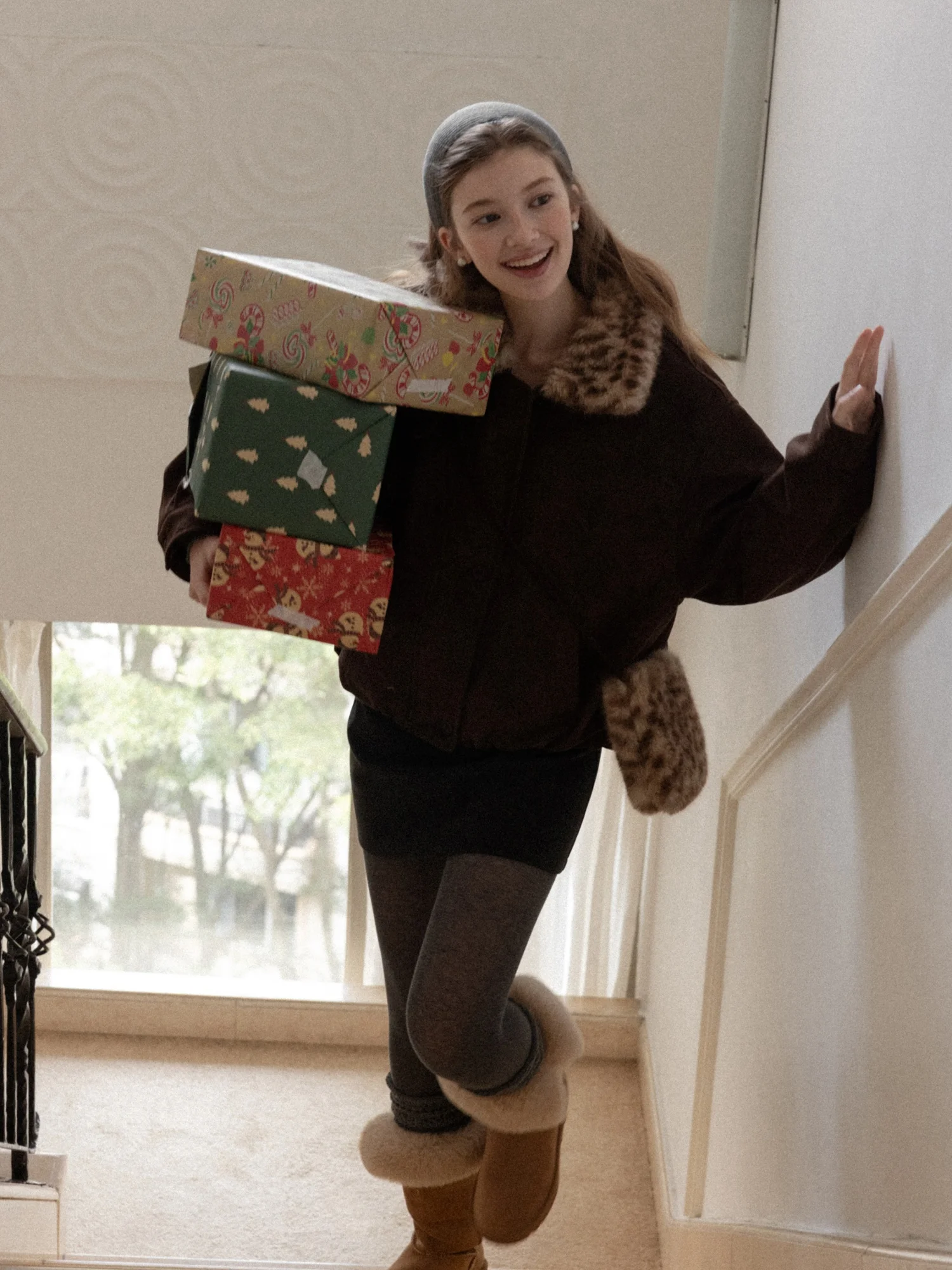 Jaqueta Feminina de Inverno Casual Quente com Estampa de Leopardo em Camurça, Modelo Slim