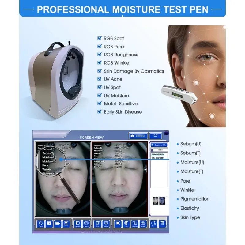 Gezichtsscanner Visia Analyse Gezichtsanalysator Automatisch huiddiagnosesysteem Huidanalysator Machine