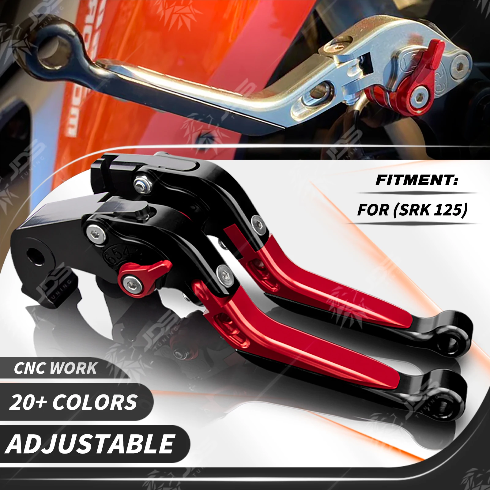 JDSTUNING For QJMOTOR SRK125 E/F/S/R Clutch Lever Brake Lever Set Adjustable Folding Handle Levers Motorcycle Accessories Parts