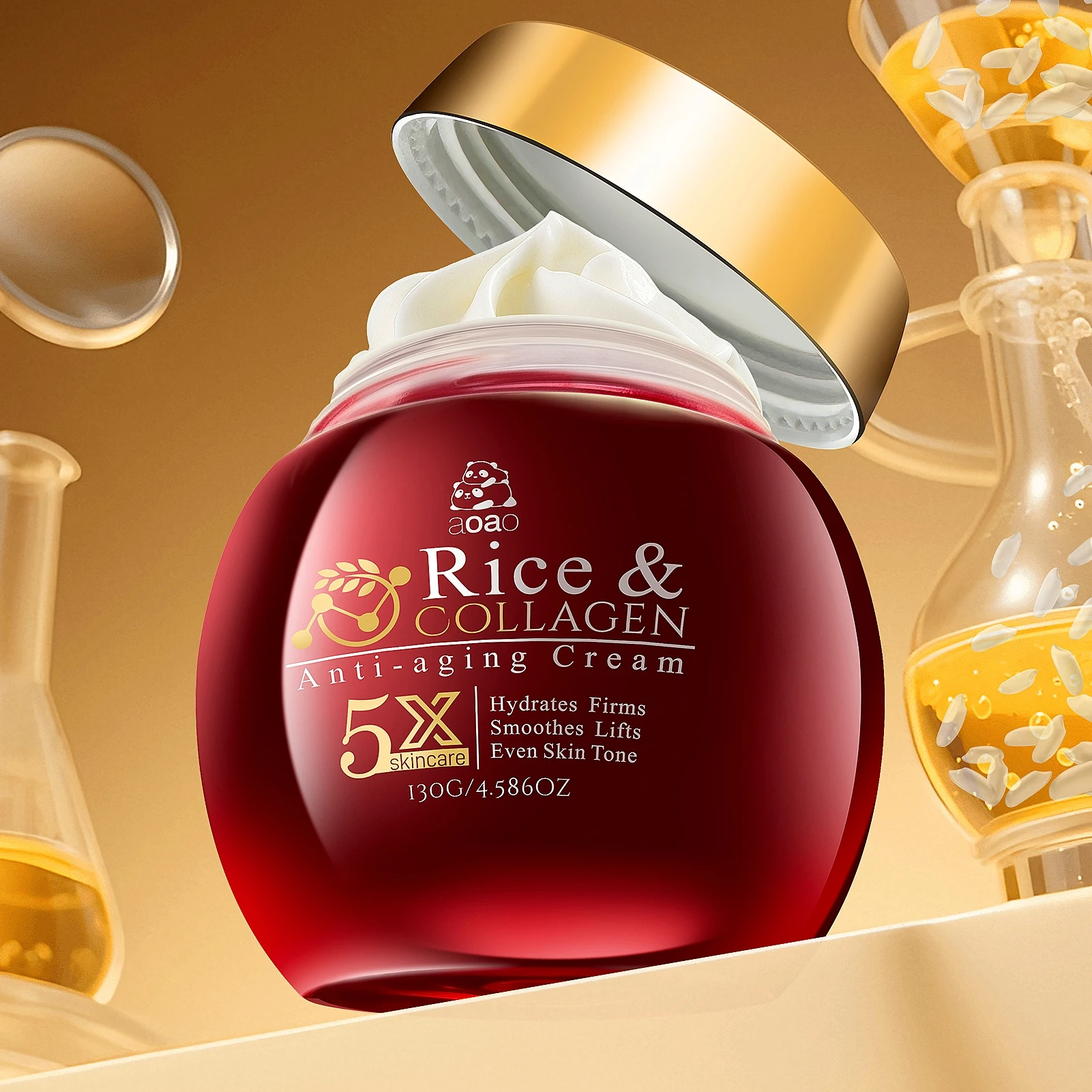 

Rice Collagen Anti-Aging Cream with Ceramides and Hyaluronic Acid Essence, Deeply Nourishing & Firming Moisturizer.