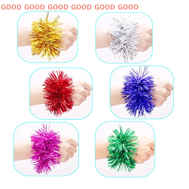 2Pcs Performance Dance Wrist Flower Sports Games Bracelet Apply To Sports Game Pompoms 7 Styles Cheering Flower Ball