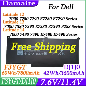 NIEUWE F3YGT DJ1J0 Batterij Voor Dell 7480 2X 39G Latitude 12 7000 7280 7290 E7280 E7290 E7380 E7390 13 7000 7380 7390 14 74807490