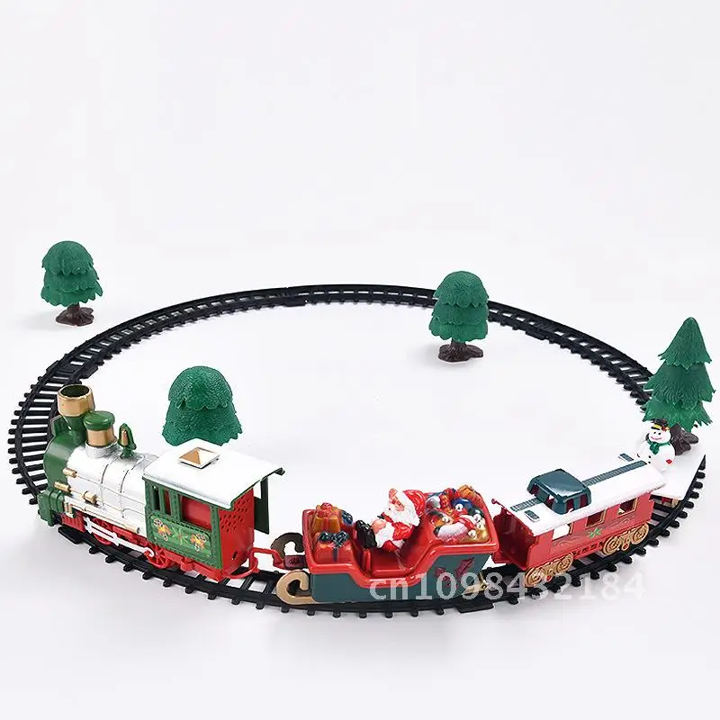 

Electric Train Toy with Lights And Music Christmas Holiday Gift Small Rail Car for Kids Visual & Interactive Plastic Model