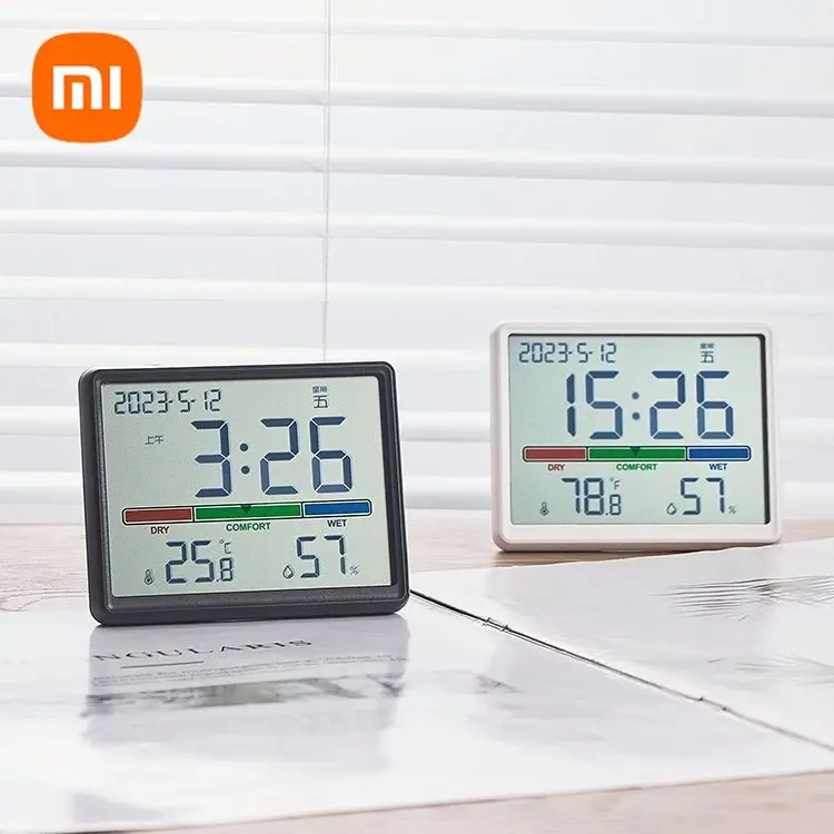 Xiaomi Multifunction Thermometer Hygrometer Automatic Electronic Temperature Humidity Monitor Clock LCD Digital Thermometer