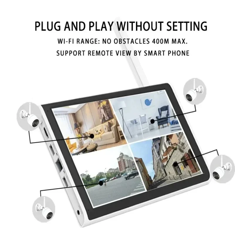 4 Channel High-quality Connection Convenient 3MP Wireless WiFi Security Monitoring NVR Kit