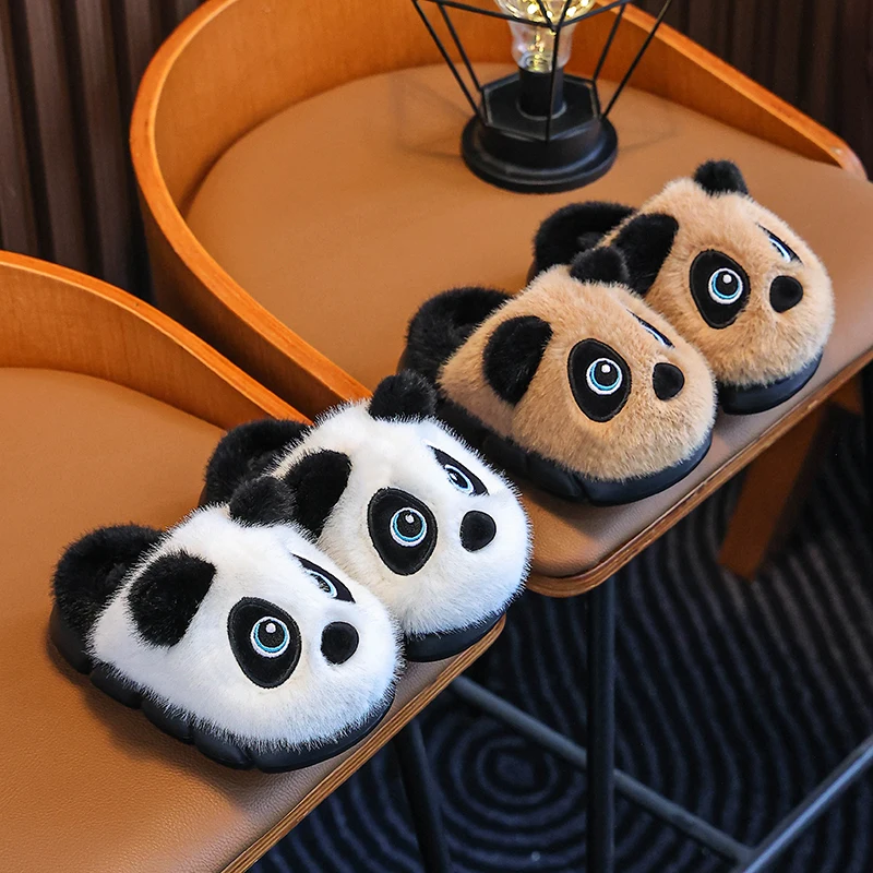 شباشب قطنية شتوية دافئة رائعة من الباندا، أحذية مريحة للأيام الباردة