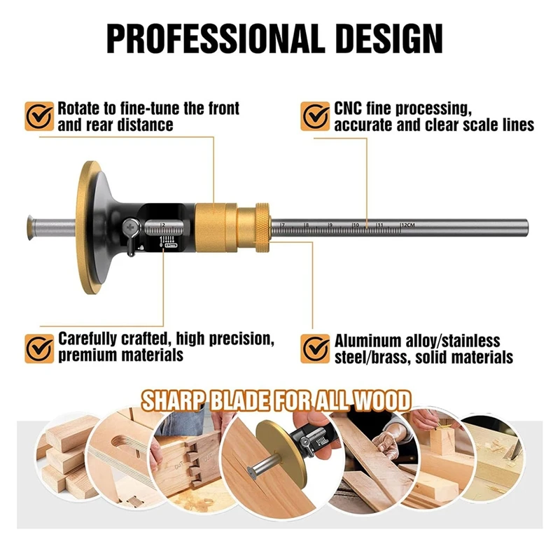 Wheel Marking Gauge,Woodworking Dovetail Scribing Gauge, Scriber Marking Tools, Essential Tools For Woodworking Projects