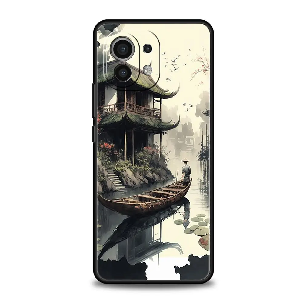 Japanese Landscape Phone Case For Xiaomi 14 13T 12T Pro 12 13 11 Ultra Mi Note 10 Lite 10T 5G 11X Pro 11T 11i 9T Silicone Cover