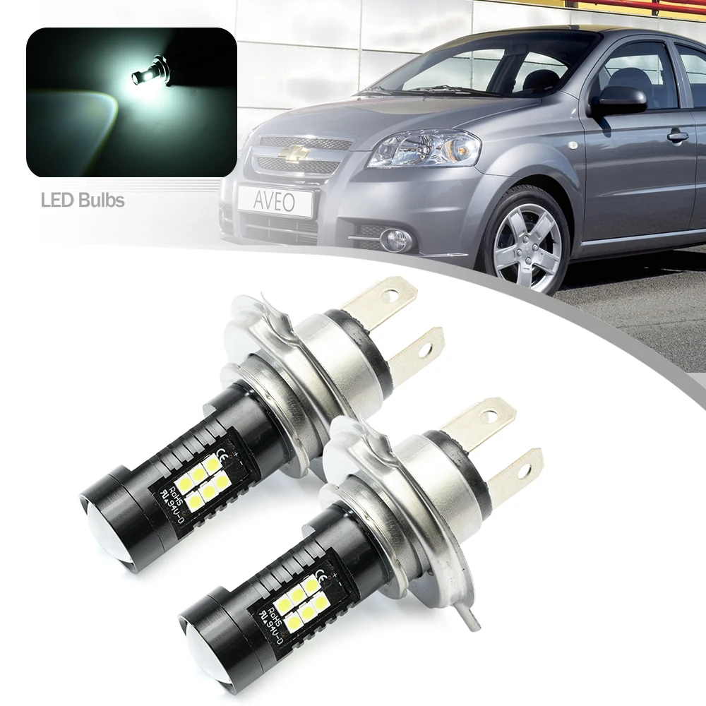 

2Pcs LED Headlight High Low Beam CANBUS No Error H4 HB2 9003 P45t For Chevrolet Cruze J300 Spark M300 Trans Sport Vivant Aveo