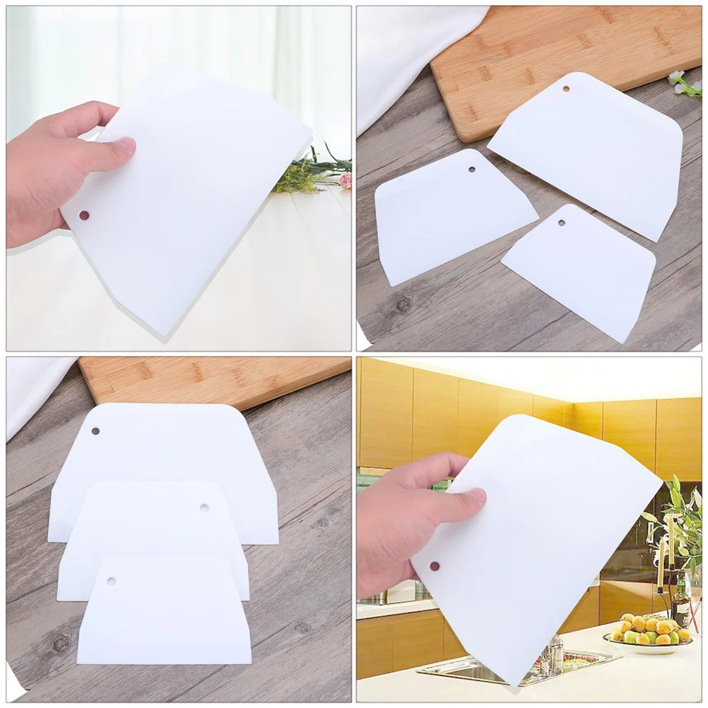 

6Pcs Baking Scrapers Plastic Dough Cutters Kitchen Griddle Grill Tools for Bbq Pastry Dough Scraper Kitchen Choppers