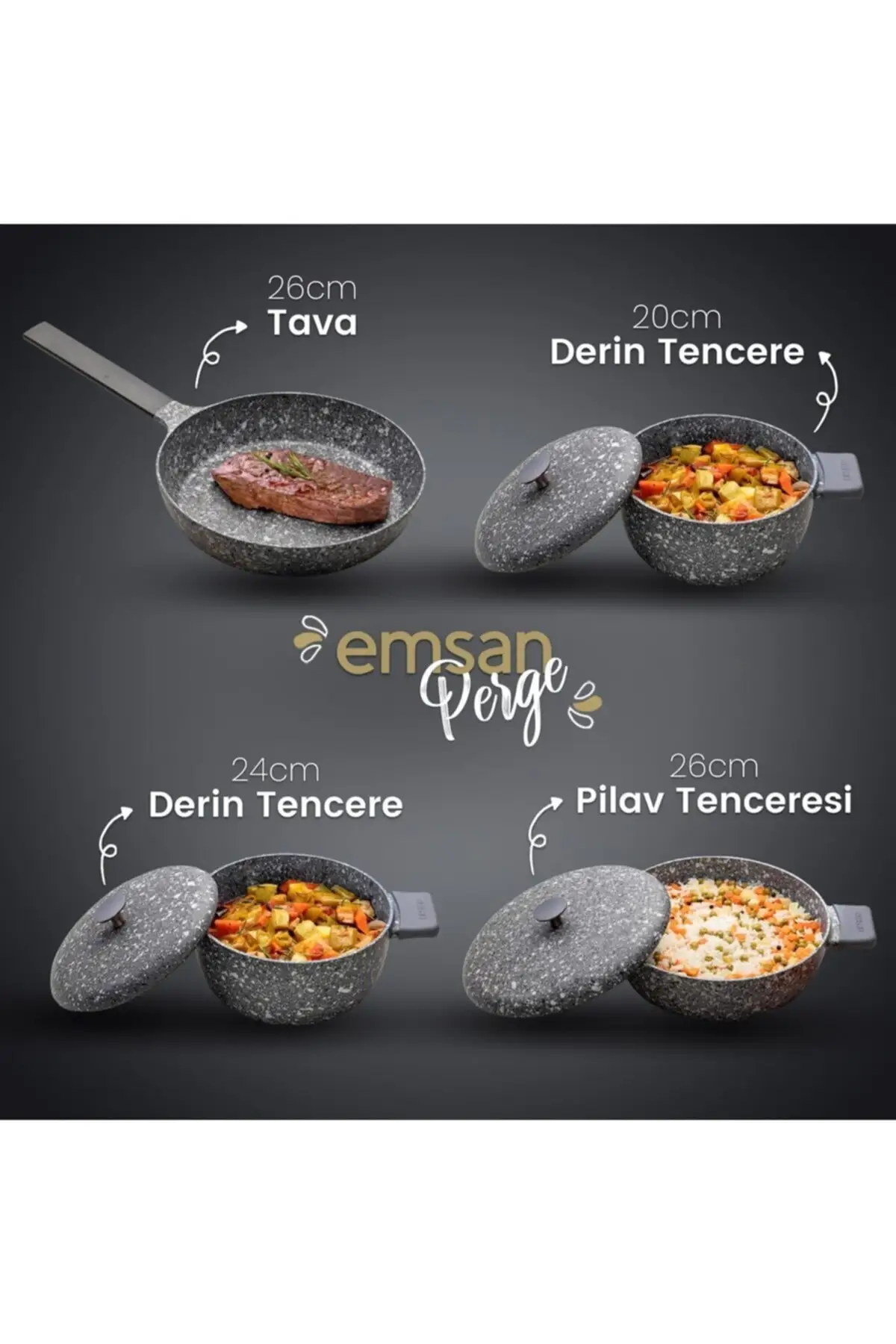 

DOLBOVI Perge 7 piece casting granite Cookware Set Cookware Set