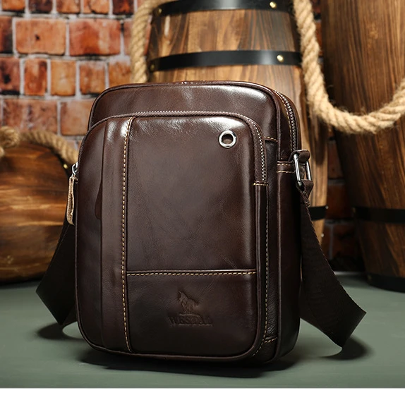 

Men's Crossbody Shoulder Bags leisure Tote Fashion Business Man Messenger Bag High capacity Leather Bags commute