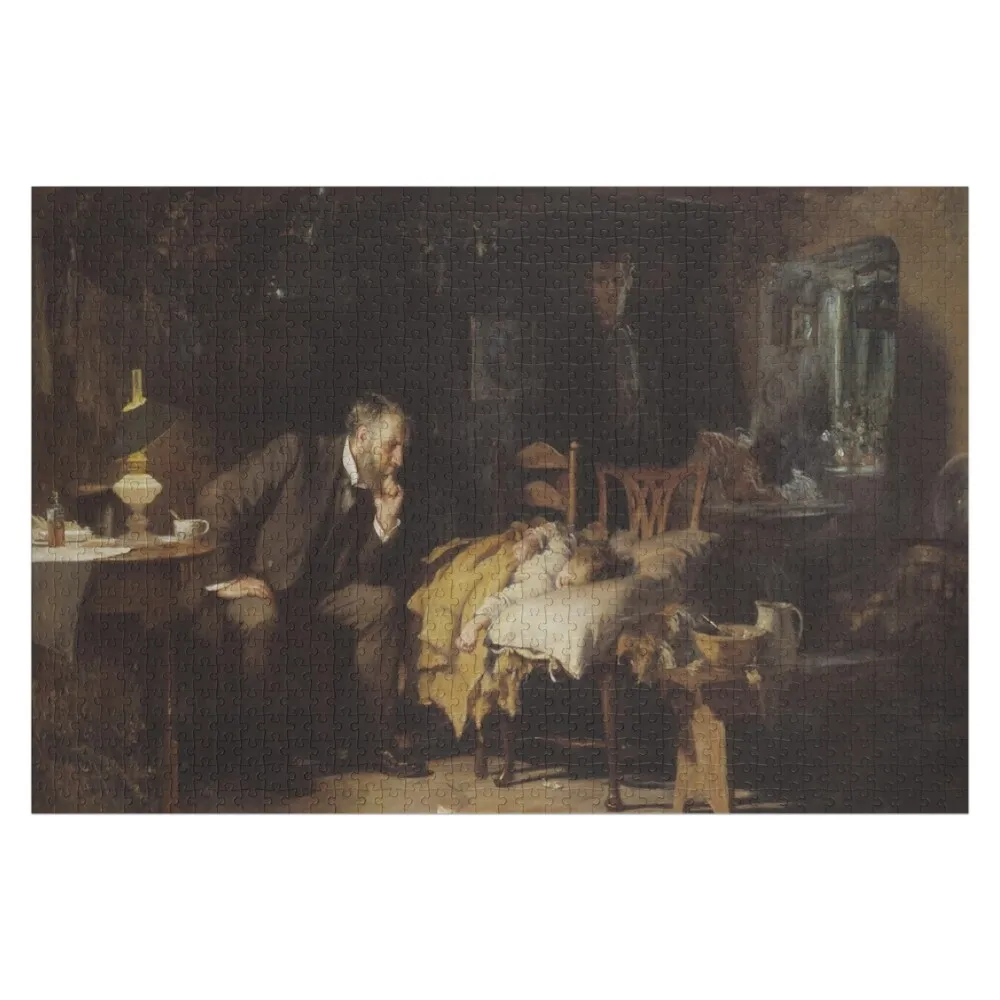 

Sir Samuel Luke Fildes's The Doctor Jigsaw Puzzle Customized Toys For Kids For Children Custom Wooden Name Custom Wood Puzzle