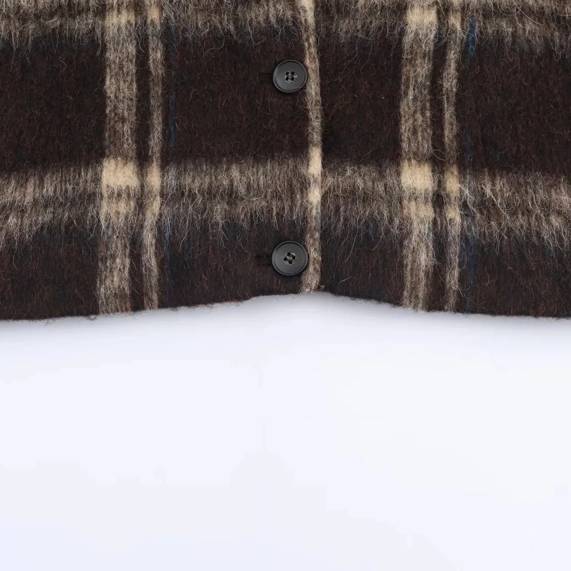 خريف 2026 نمط الشارع الراحة المرأة عادية فضفاضة تناسب منقوشة طويلة الأكمام بدوره إلى أسفل طوق زر واحد سترة ملابس خارجية