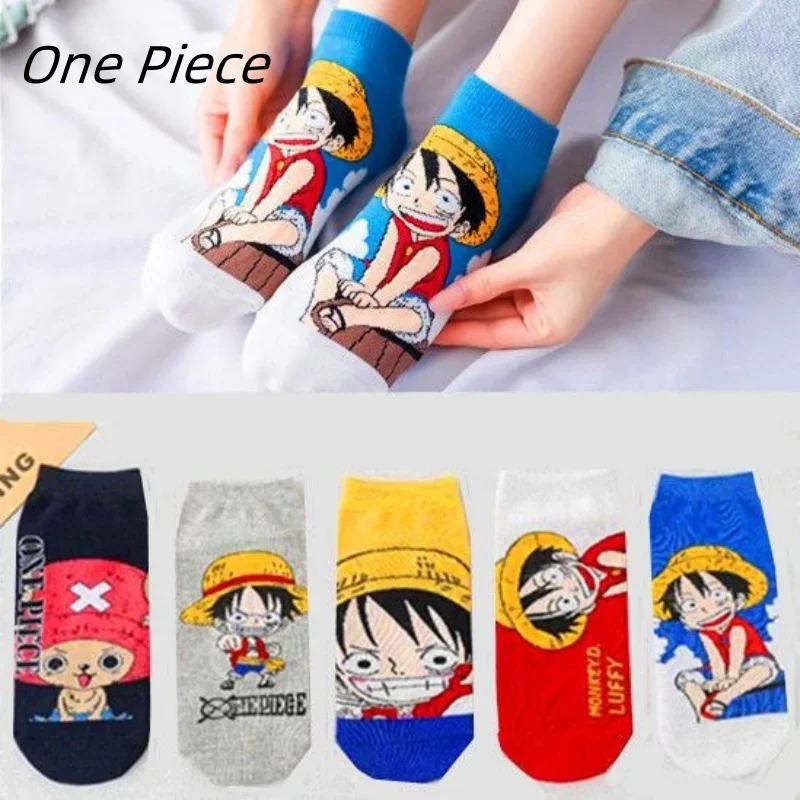 

One Piece socks for men and women pure cotton anti-odor sweat-absorbent breathable shallow socks kawaii socks cartoon