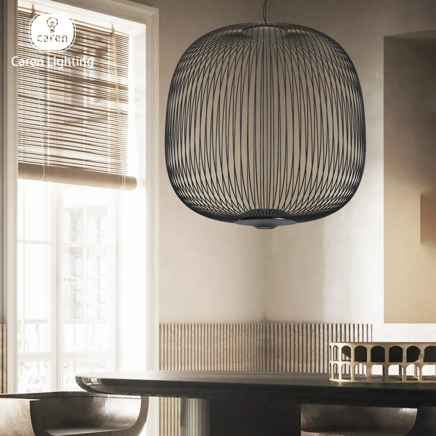 Caren Lighting Lattice Glow Pendant Light Stunning Modern Design Ceiling Lamp Intricate Metal Framework Ambient Lighting