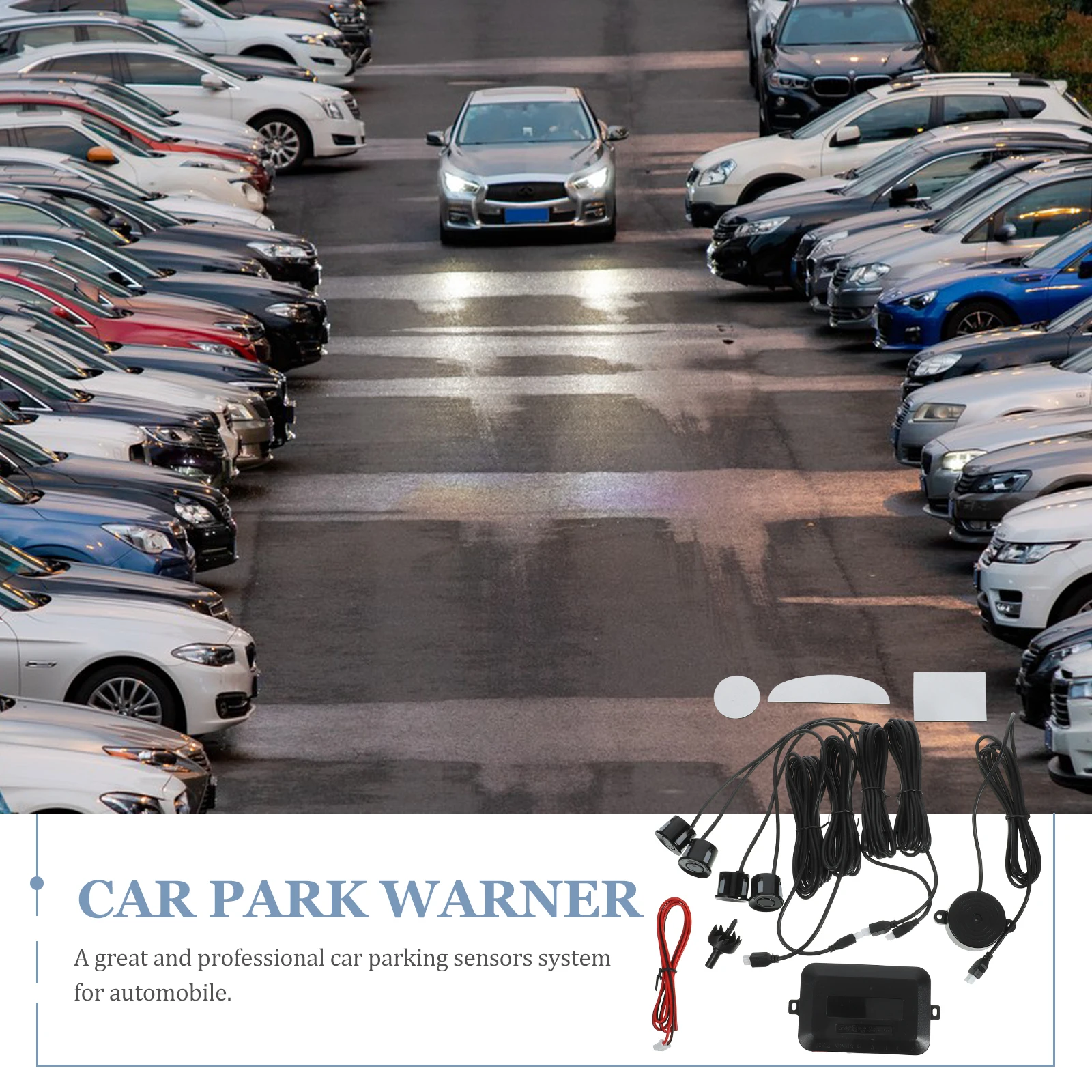 

1 комплект датчиков парковки заднего хода, резервная система парковки, 4-датчик для предотвращения столкновений, звуковое оповещение, прочный