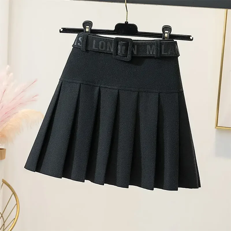 

Nice Solid Color Ladies High Waist Preppy Style A-line Skirt New Fashion Office Lady All-match Cute A-line Skirt Women Clothing