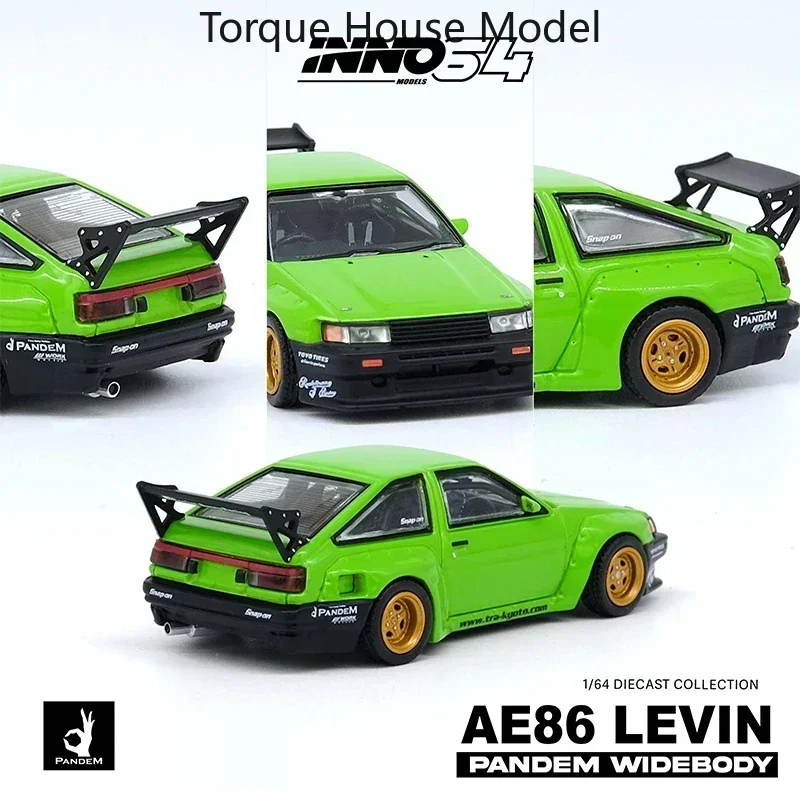 

INNO In Stock 1:64 AE86 Levin PANDEM Rocket Bunny Green Diecast Diorama Car Model Collection Miniature Toys