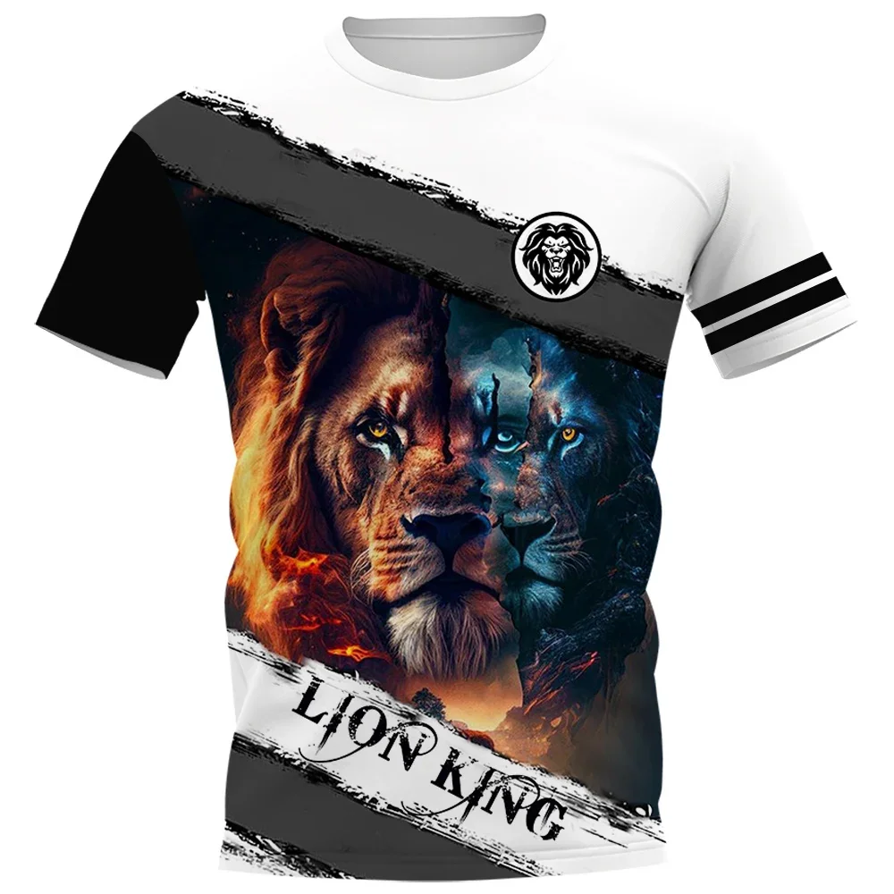 HX Beast Hunting T-shirts Fashion Animals Splice Printed T Shirts Men Women Casual Shirts Summer Short Sleeve Tees S-7XL