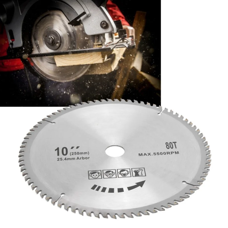 10 X 80T 254mm Circular Saw Blade Cutting Disc Woodworking Cemented Carbide Saw Blade