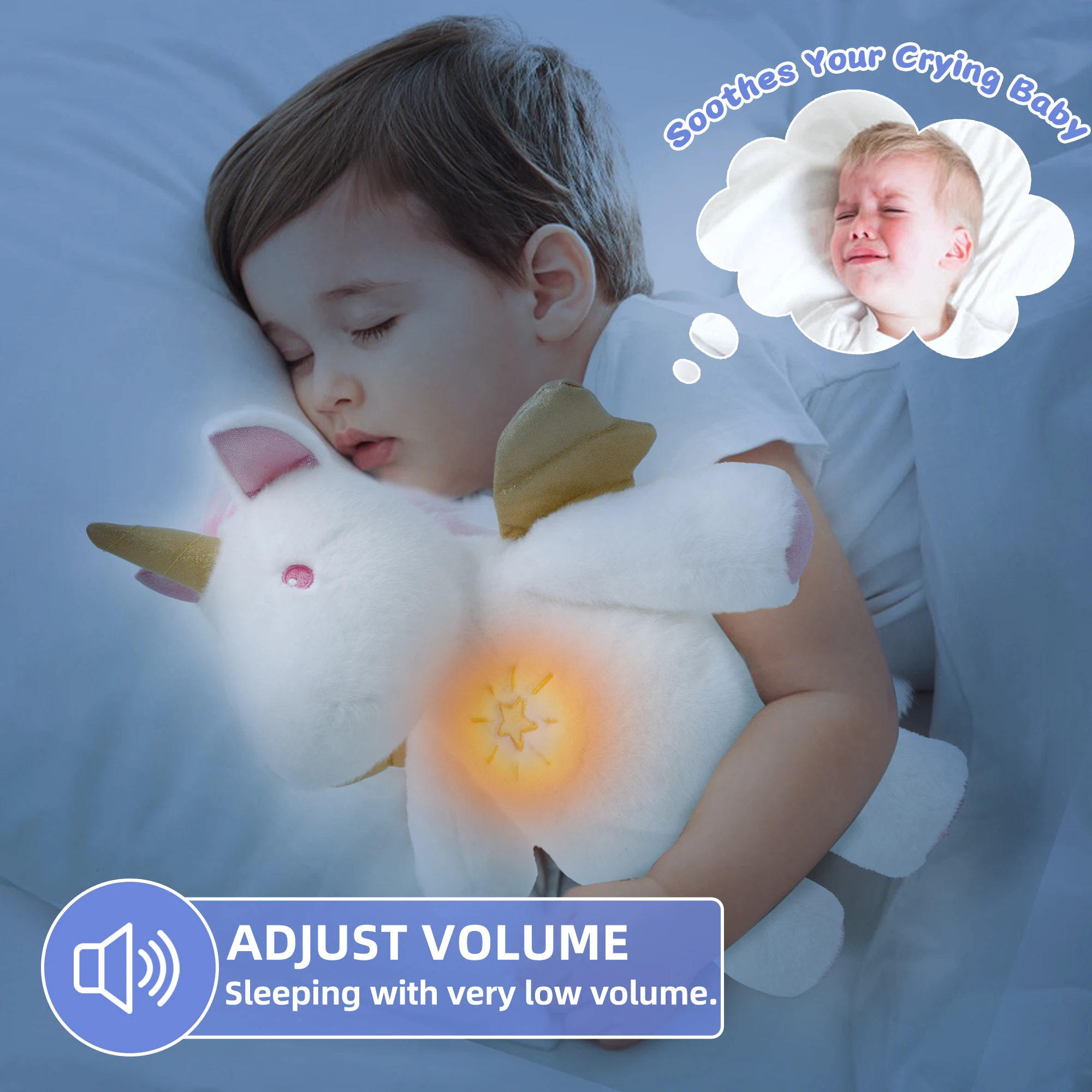 Juguete de peluche de unicornio Musical con Control remoto, caja de regalo de Animal de peluche suave, regalo de Pascua y Navidad para niños y niñas