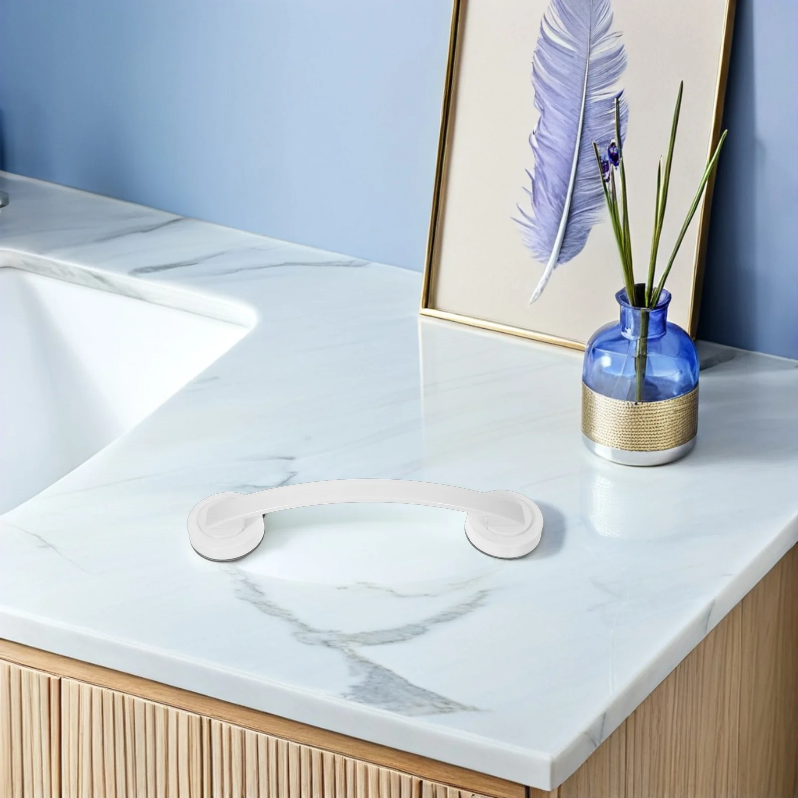 

Large White Wall Mounted ABS Safety Grab Bar Bathroom Handle Armrest Toilet Support Bar Elderly Shower Bathroom Handrails