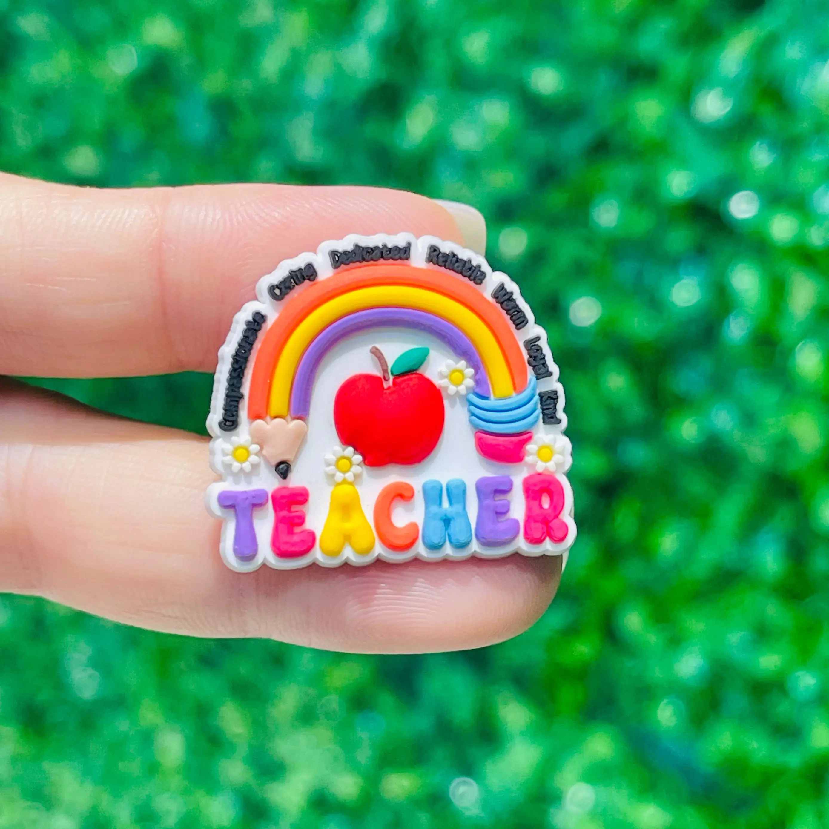 1-13pcs Happy Teacher's Day Coffee Love Students PVC Shoe Charms Accessories Garden Shoes Buckle Decorations Holiday Present